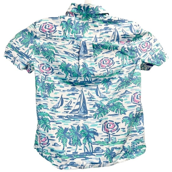 Vineyard Vines Ocean Terrace Whale Short-Sleeve Button-Down Shirt - Picture 3 of 4